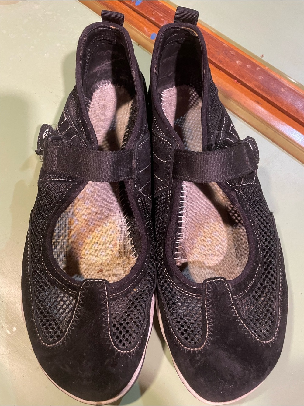 Merrell Black Mesh Mary Jane Slip-On Flats
